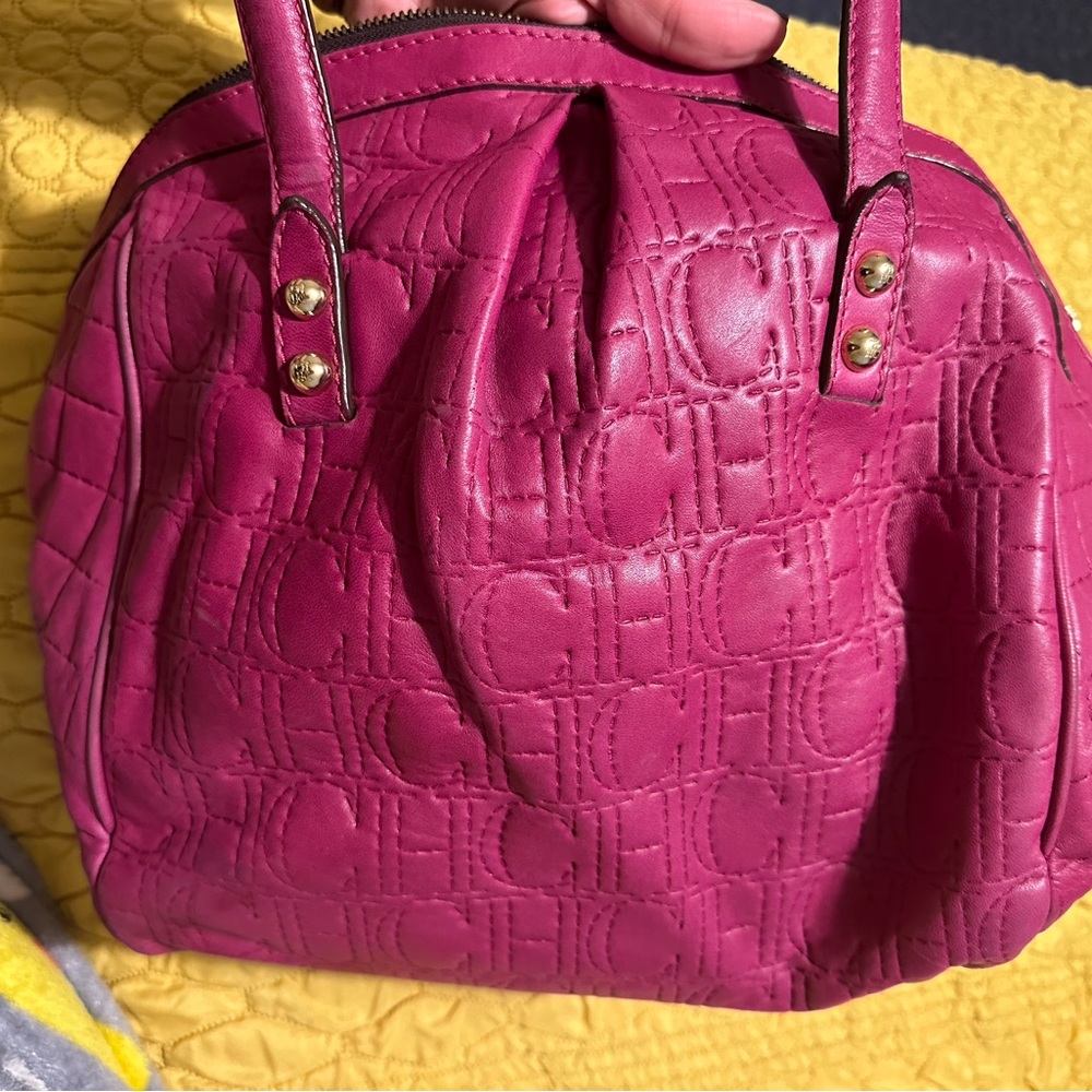 Carolina Herrera pink leather bag